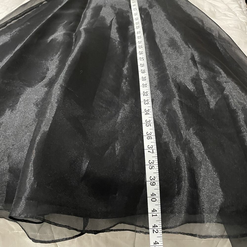 Vintage A Line Organza Long Skirt Size 6 Black NWT Deadstock JBS Ltd Formal Maxi - Picture 4 of 10